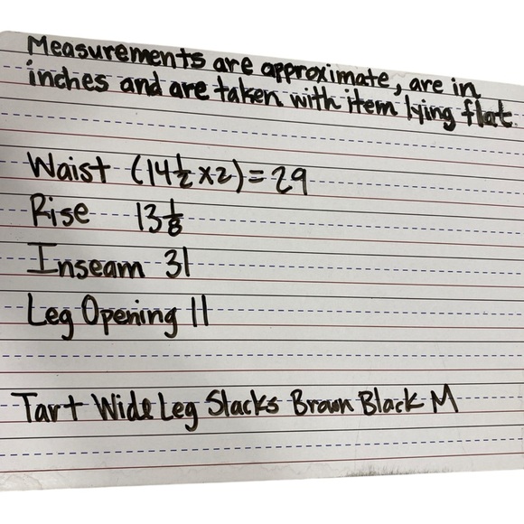 TART Collections Womens Dress Pants Size Medium Wide Leg Pockets Pleated Front - Picture 12 of 12